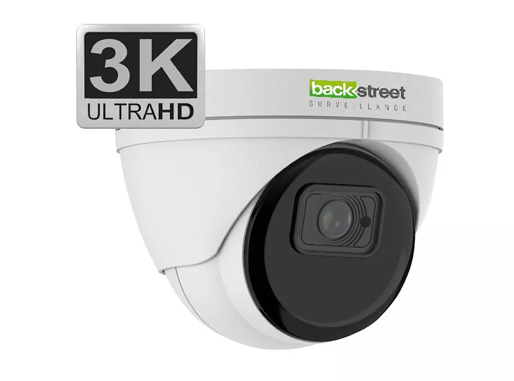Backstreet Surveillance PROKIT1-PRO60VW 1 White Dome Camera 3K Kit, up to 4 Cameras