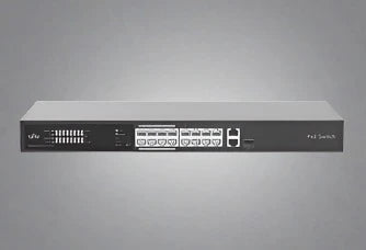 Uniview 16 Port PoE+ Switch with Surveillance (Extend) Mode and Two Uplink Ports NSW2020-16T1GT1GC-POE-IN