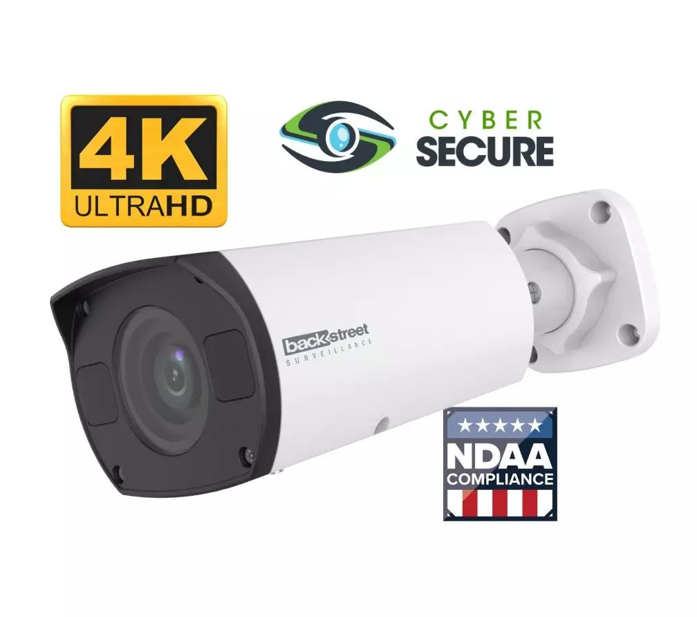 Backstreet Surveillance CSKIT4-CBD-4K 4 Outdoor Zoom Camera Security System, 8-Channel