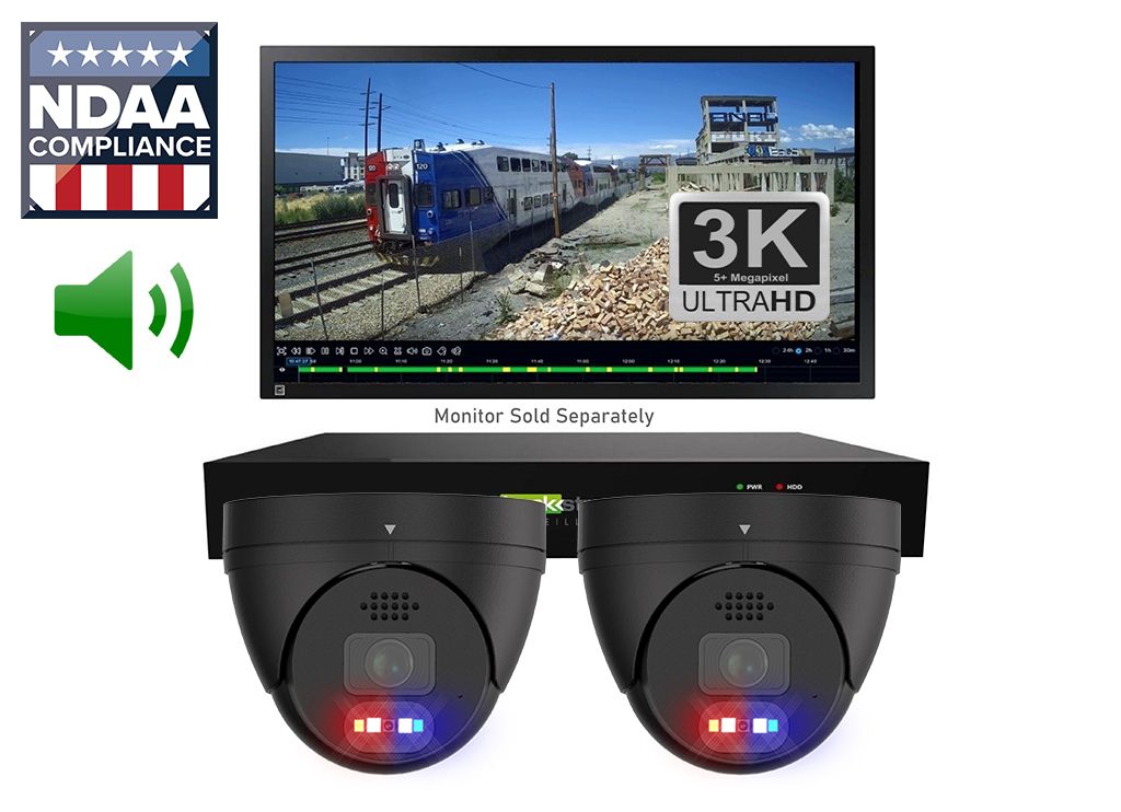 Backstreet Surveillance PROKIT2-PRO60VB 2 Black Vandal Dome Kit, up to 4 Cameras
