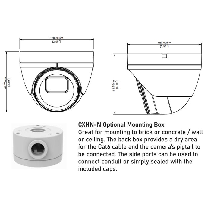 Backstreet Surveillance PROKIT2-90D 2 White Vandal Dome 4K DIY Kit, up to 4 Cameras