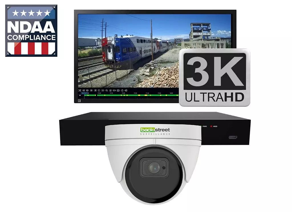 Backstreet Surveillance PROKIT1-PRO60VW 1 White Dome Camera 3K Kit, up to 4 Cameras