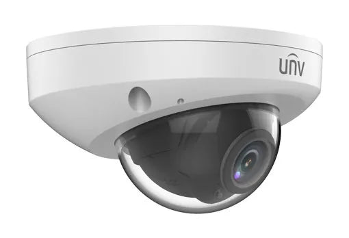 Uniview 4MP Light Hunter NDAA-Compliant Weatherproof Mini Dome IP Security Camera With a 2.8mm Fixed Lens and a Built-In Microphone IPC314SB-ADF28K-I0