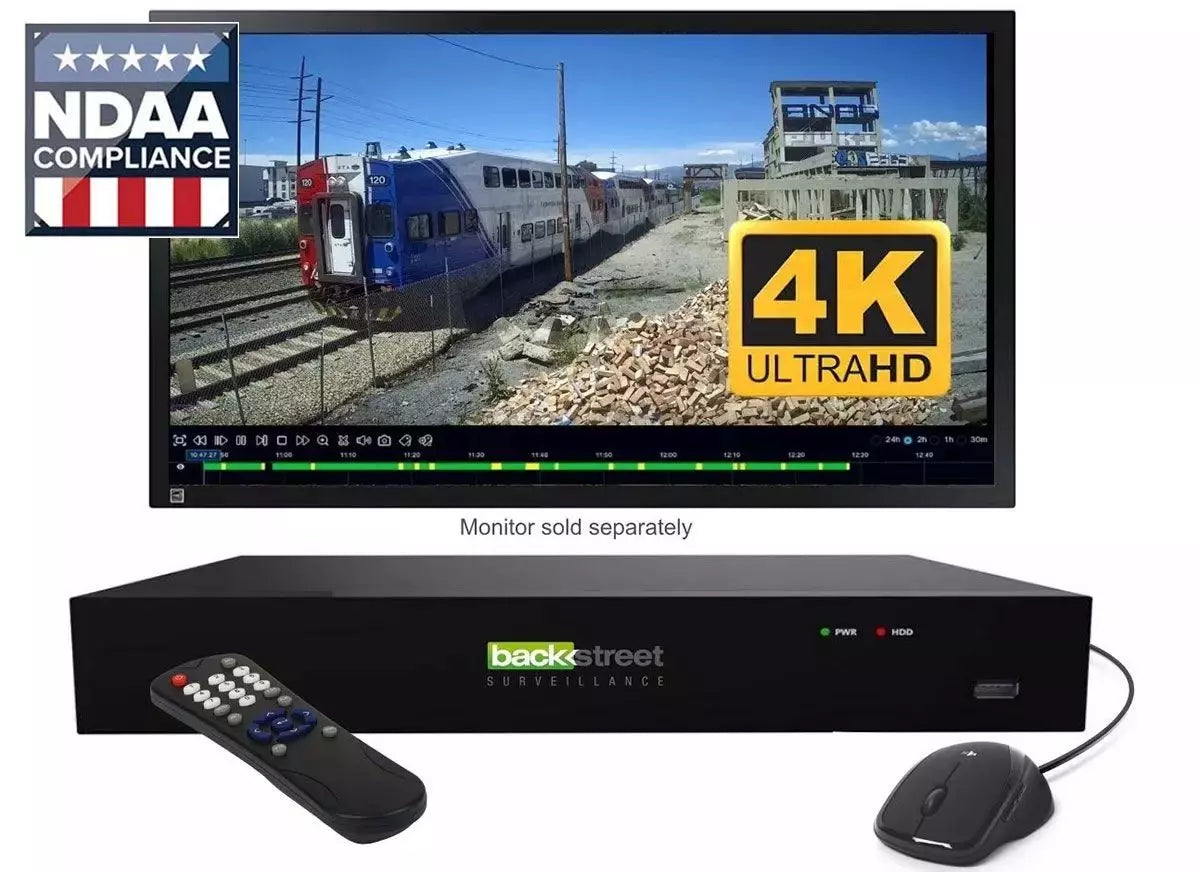 Backstreet Surveillance PROKIT32-90D-4KG 32 Black Dome Security Camera System 4K