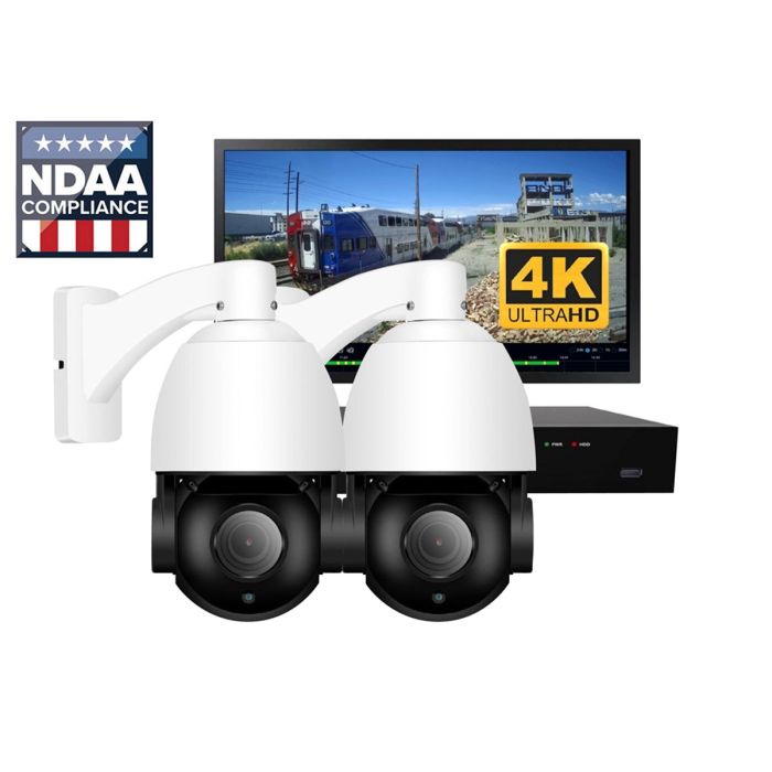 Backstreet Surveillance PROKIT2-PTZ-4K 2 Outdoor Pan Tilt Zoom Security Camera system