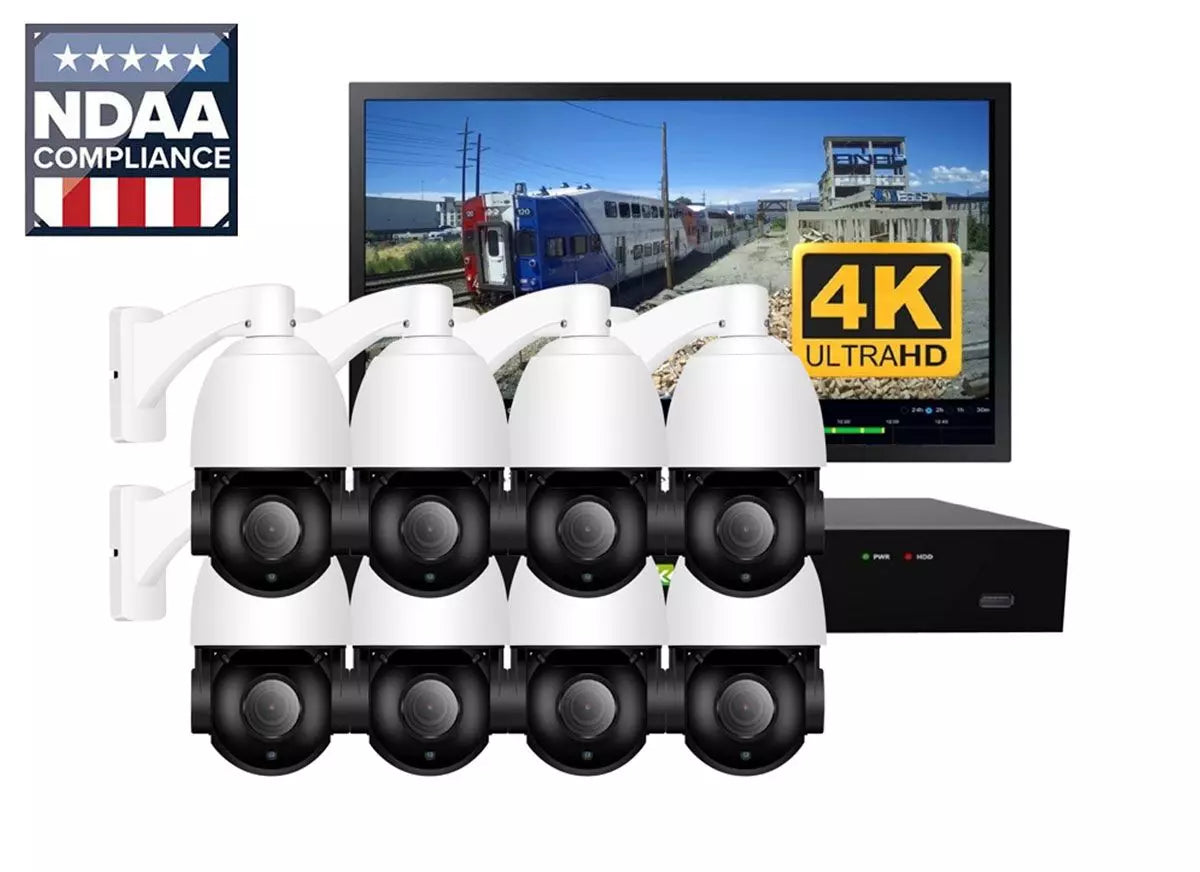 Backstreet Surveillance PROKIT8-PTZ-4K 8 Outdoor Pan Tilt Zoom Security Camera system