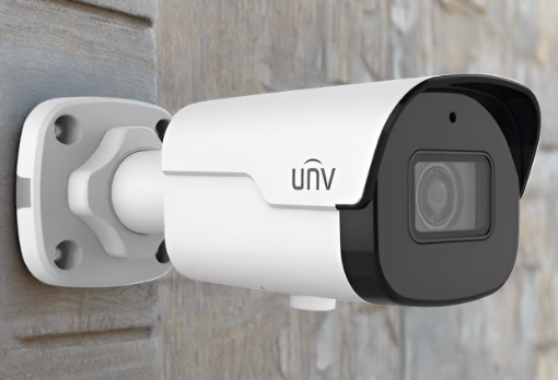 Uniview FullHD 1080p (2MP) Prime I NDAA Compliant Weatherproof Bullet IP Security Camera with a 2.8mm Lens, LightHunter Illumination Technology, and a Built-In Mic IPC2122SB-ADF28KM-I0