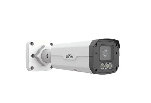 Uniview 4MP NDAA-Compliant ColorHunter+ 24/7 Color Weatherproof Bullet IP Security Camera With a 2.8–12mm Motorized Zoom Lens and Deep Learning Artificial Intelligence IPC2324SE-ADZK-WL-I0