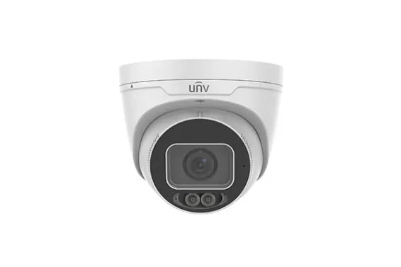Uniview 4K Ultra HD Color Hunter 24/7 Color Weatherproof Turret IP Security Camera With a 2.8mm Fixed Lens and a Built-In Mic IPC3638SE-ADF28K-WL-I0