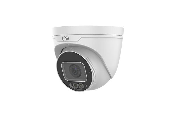 Uniview 4K Ultra HD Color Hunter 24/7 Color Weatherproof Turret IP Security Camera With a 2.8mm Fixed Lens and a Built-In Mic IPC3638SE-ADF28K-WL-I0