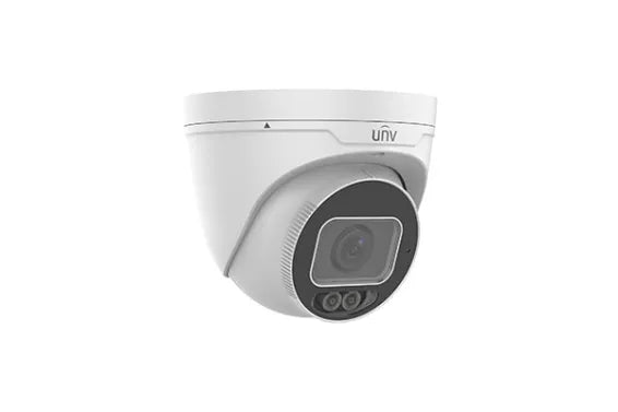 Uniview 4K Ultra HD Color Hunter 24/7 Color Weatherproof Turret IP Security Camera With a 4mm Fixed Lens and a Built-In Mic IPC3638SE-ADF40K-WL-I0