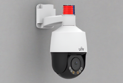 Uniview 5MP Light Hunter Active Deterrence NDAA-Compliant Mini PTZ Dome IP Security Camera With Autotracking and Deep Learning AI IPC675LFW-AX4DUPKC-VG