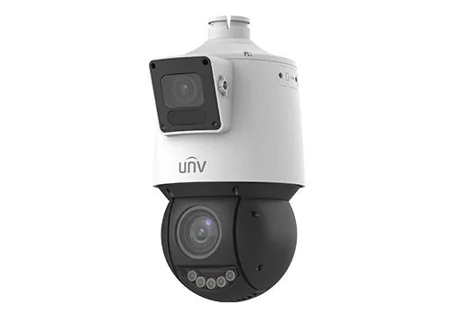 Uniview 4MP Dual Lens Weatherproof PTZ IP Security Camera With a 25X Motorized Zoom Lens on Bottom and a Fixed 4mm Camera on Top IPC94144SR-X25-F40C