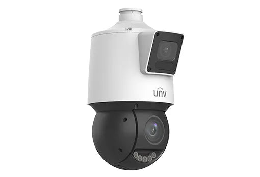 Uniview 4MP Dual Lens Weatherproof PTZ IP Security Camera With a 25X Motorized Zoom Lens on Bottom and a Fixed 4mm Camera on Top IPC94144SR-X25-F40C