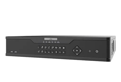 Uniview 12MP 32-Channel NDAA-Compliant IP Network Video Recorder with 8 SATA Hard Drive Bays and RAID Data Protection NVR308-32X
