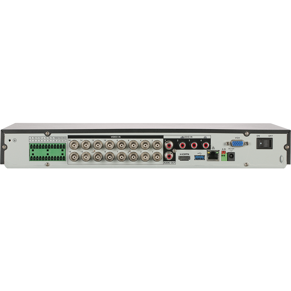 Dahua X82B3A10 16-Channel Analytics+ Penta-Brid DVR H.265 4K 1U Sata Bays, 10TB