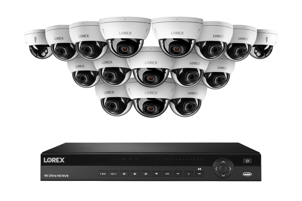 Lorex Elite Series NVR with A15 (Aurora Series) IP Dome Cameras - 4K 16-Channel 4TB Wired System - N4K4-16XXX-E851
