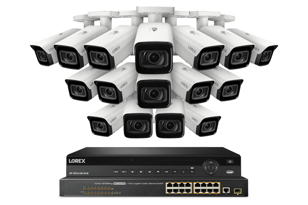 Lorex Elite Series NVR with N4 (Nocturnal Series) IP Bullet Cameras - 4K 32-Channel 8TB Wired System - NP4K8MV-3216BB-N4