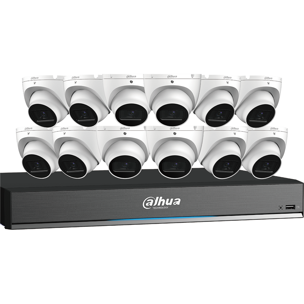 Dahua C868E124A Mini Eyeball Cameras 16-Channel 4K Pro Analytics+ Penta-Brid DVR+12x4K WDR_MAY-10-OFF