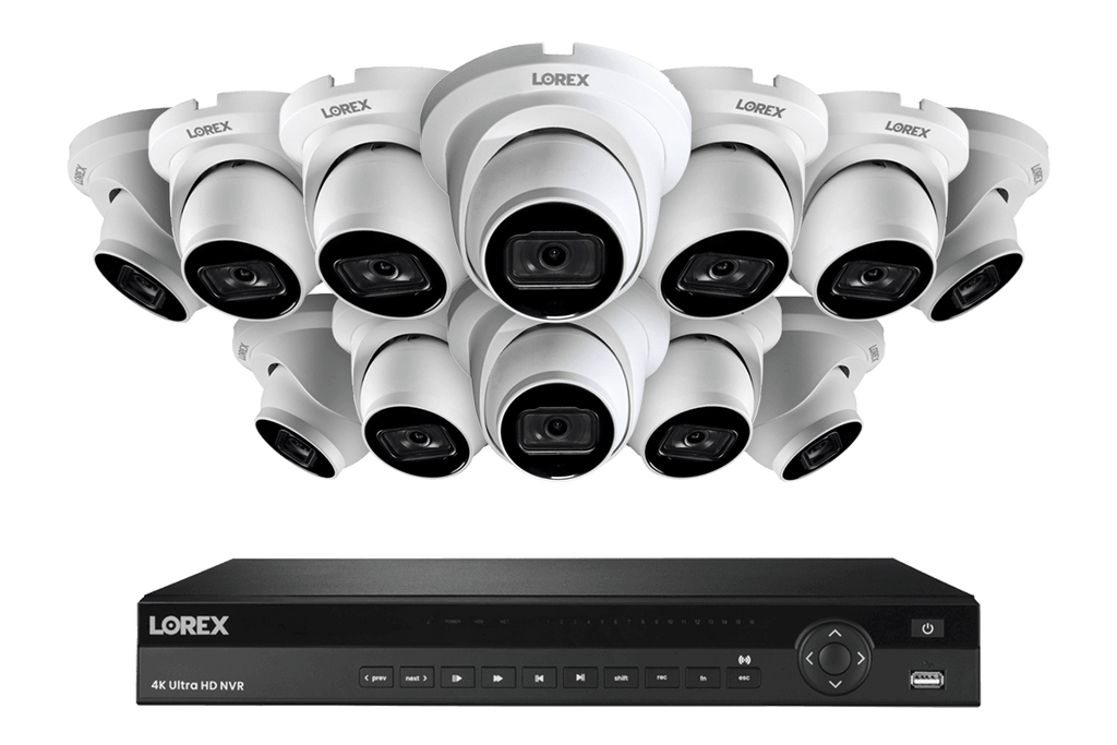 Lorex Elite Series NVR with N3 (Nocturnal Series) IP Dome Cameras - 4K 16-Channel 4TB Wired System - NP4K4F-1612WD